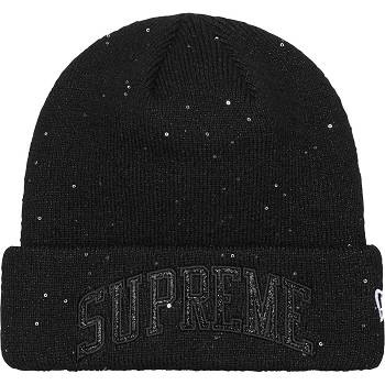 Black Supreme New Era® Metallic Arc Beanie Hats | Supreme 485TV